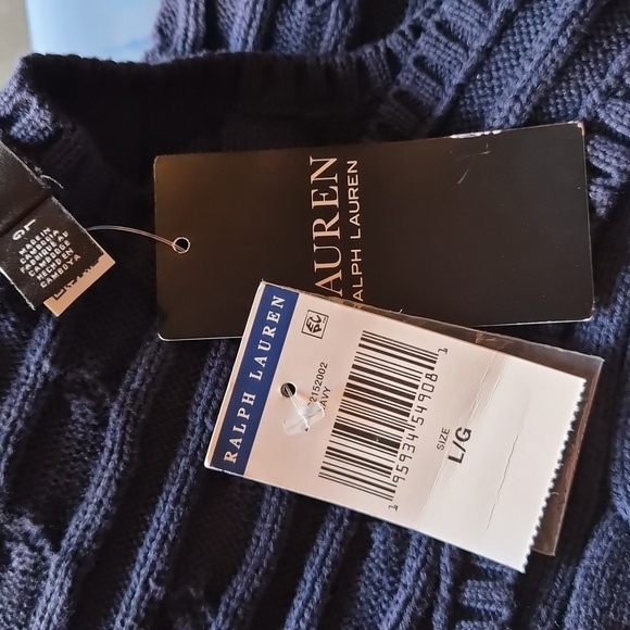 Lauren Ralph Lauren Navy Cable Knit Sweater Tank Top - Picture 2 of 2